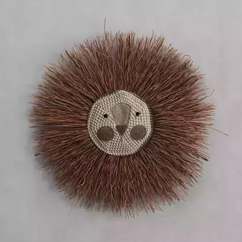 Brown Lion crochet wall decoration by Ila y Ela Free 3D model