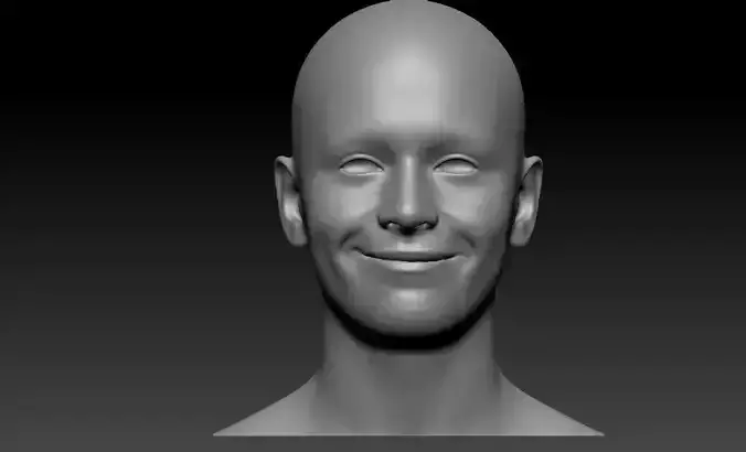 Smile Closed Mouth Base mesh Stl 3d model for 3d printing 