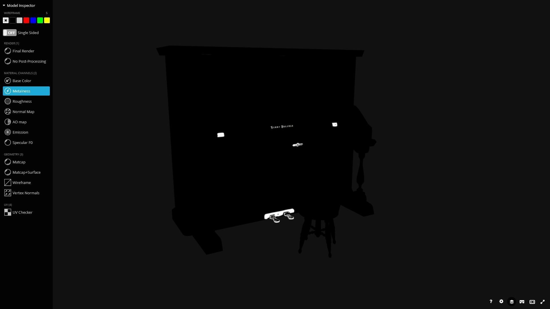 Western Piano - Game Ready Low-poly 3D model_8