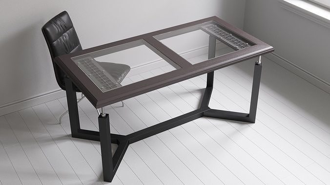 Table desk with chair 3D model