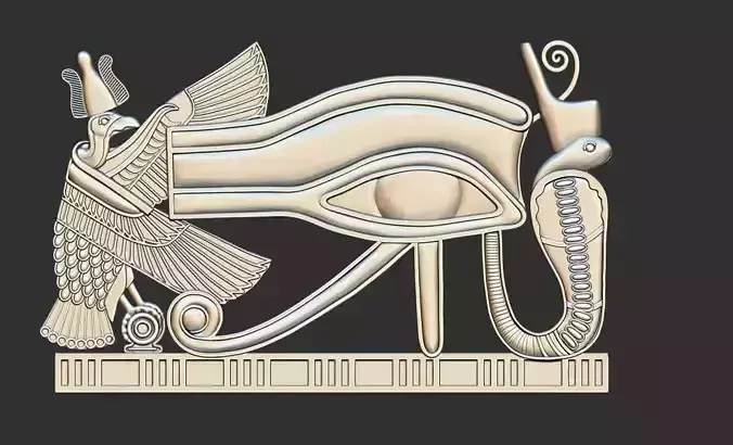 Necklace Eye of Ra  with Pectoral Wedjat 3d printable model cnc 3D print model