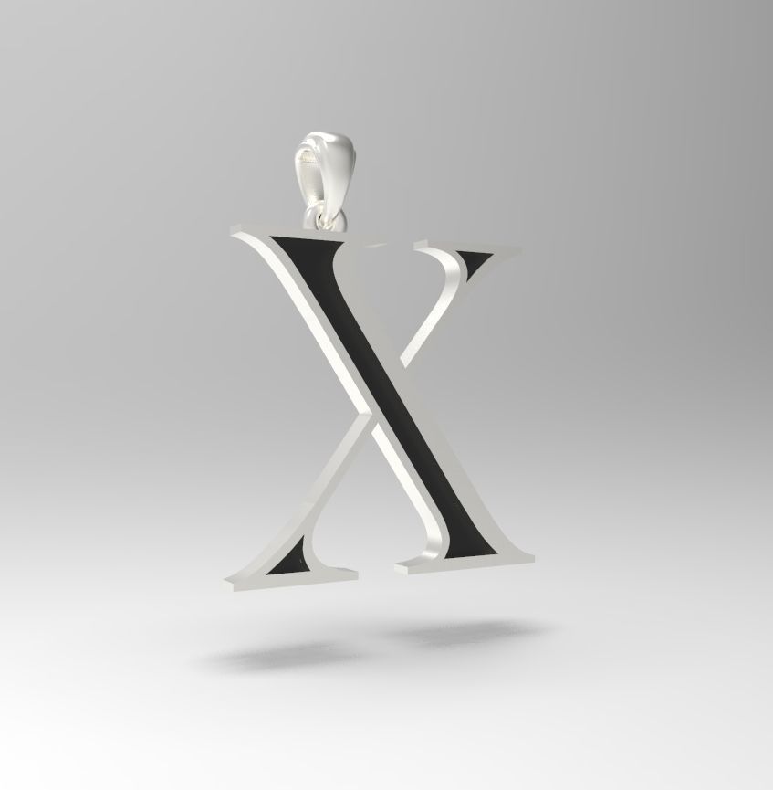 Alphabet Latin X 3D print model_18
