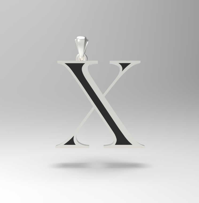 Alphabet Latin X 3D print model_19