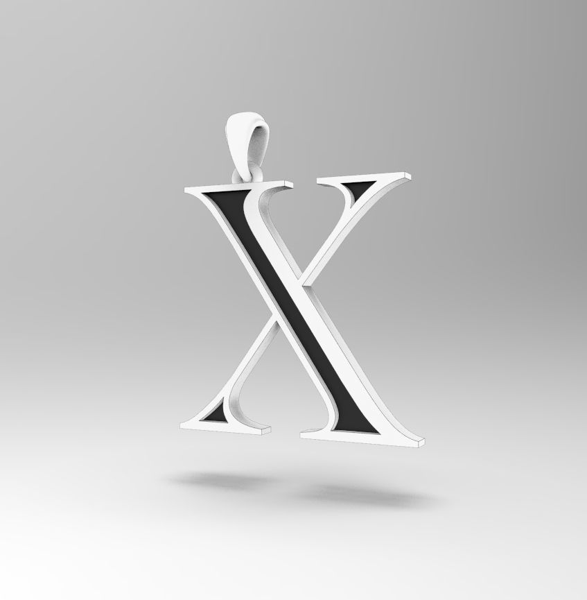 Alphabet Latin X 3D print model_1