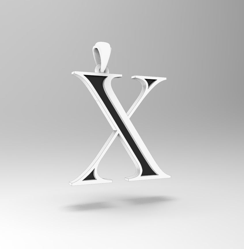 Alphabet Latin X 3D print model_28