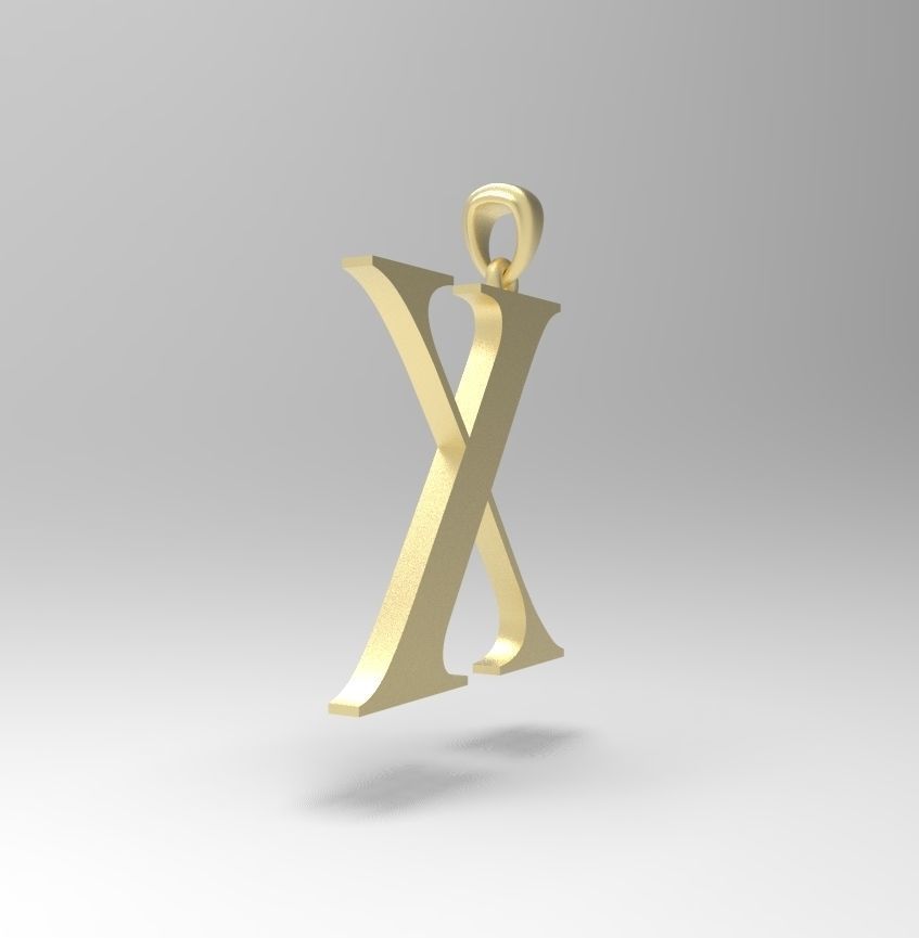 Alphabet Latin X 3D print model_11