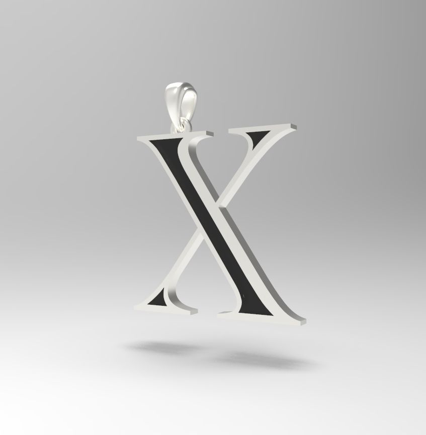 Alphabet Latin X 3D print model_20
