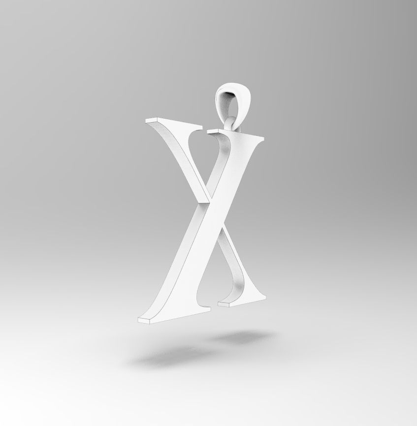 Alphabet Latin X 3D print model_30