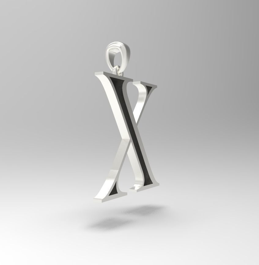 Alphabet Latin X 3D print model_17