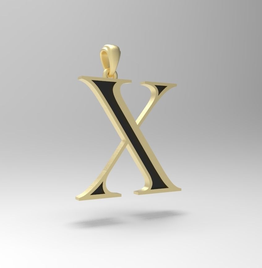 Alphabet Latin X 3D print model_7