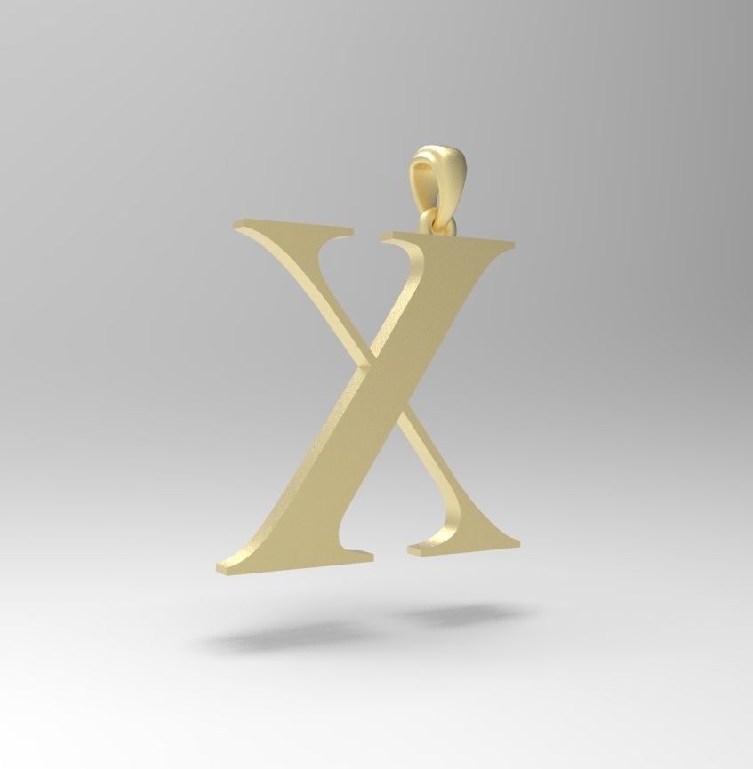 Alphabet Latin X 3D print model_12