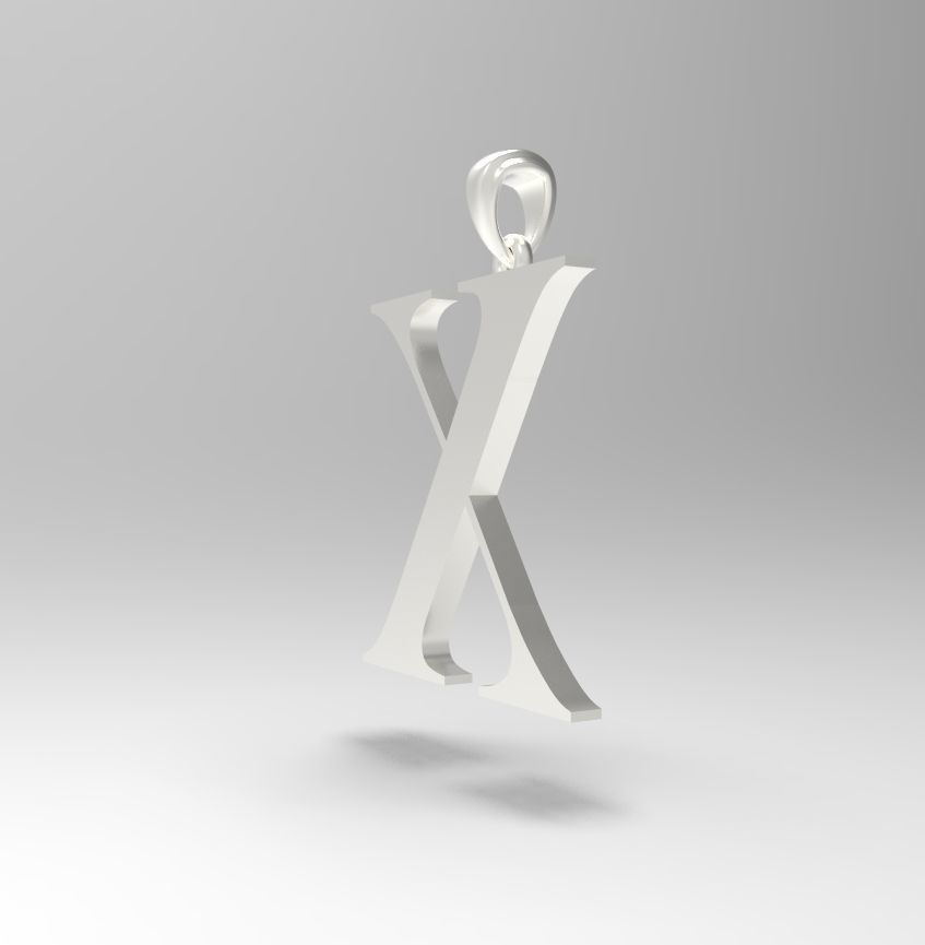 Alphabet Latin X 3D print model_15