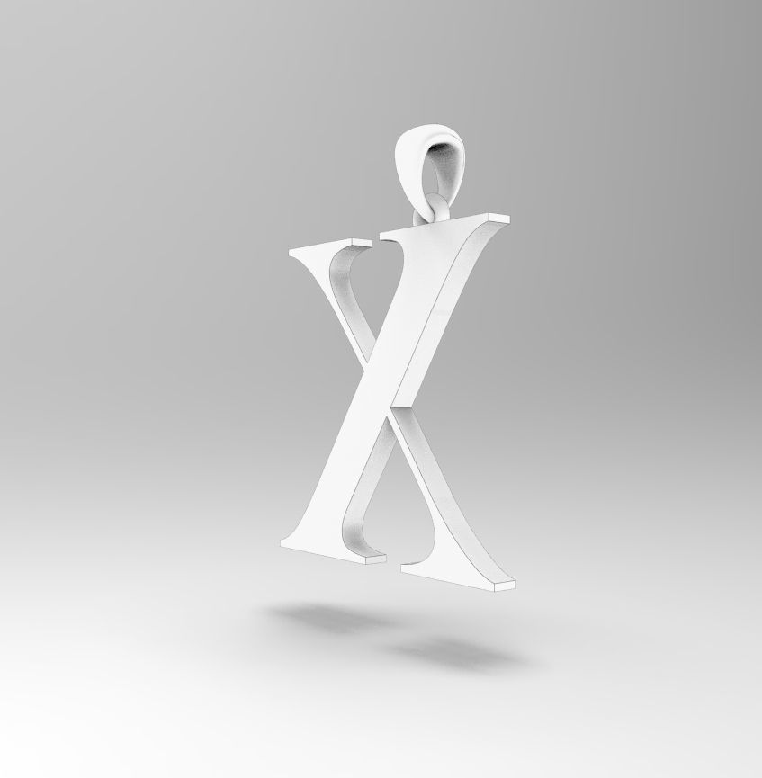 Alphabet Latin X 3D print model_26