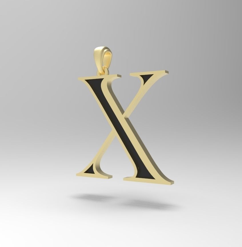 Alphabet Latin X 3D print model_8