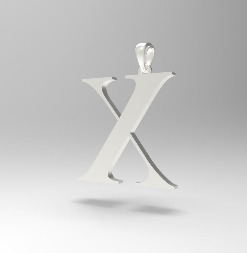Alphabet Latin X 3D print model_14