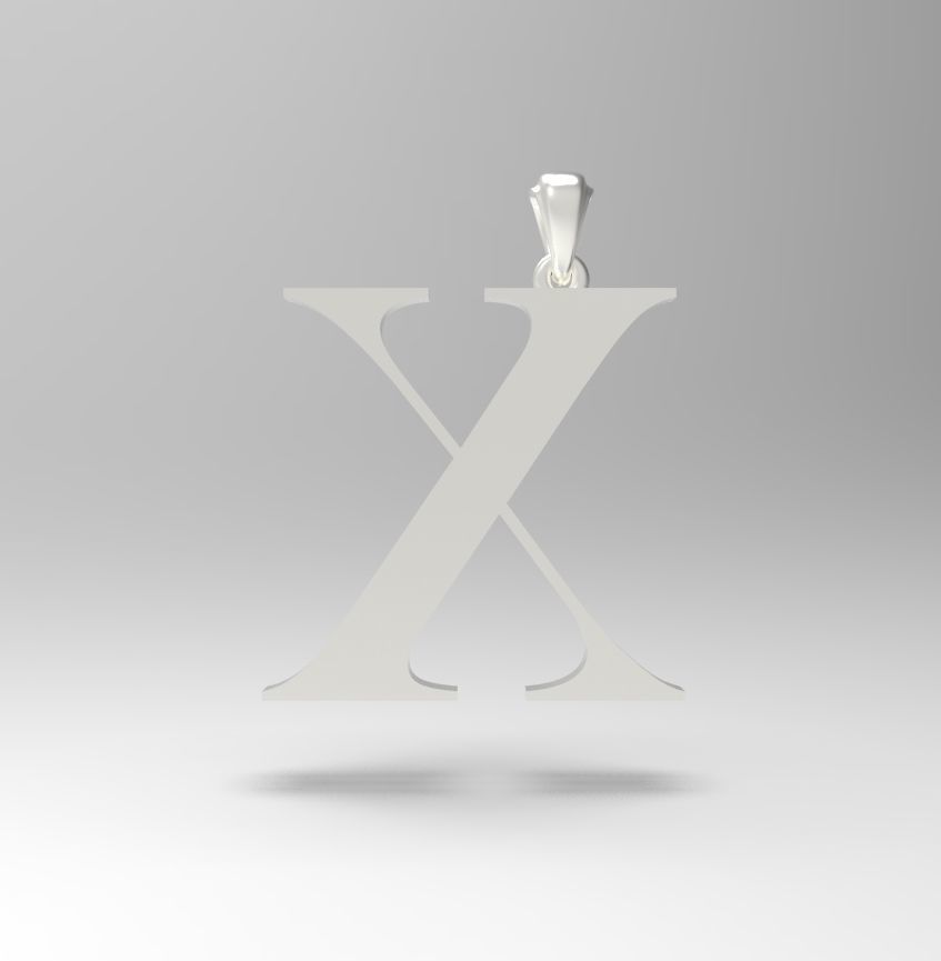Alphabet Latin X 3D print model_13