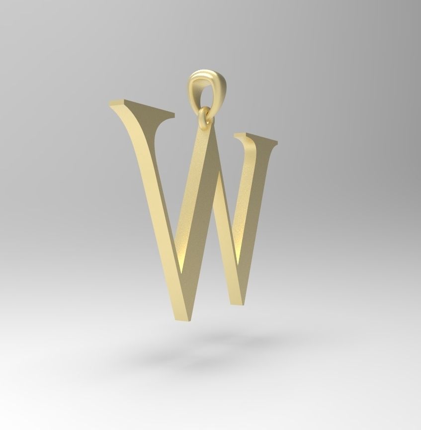 Alphabet Latin W 3D print model_11
