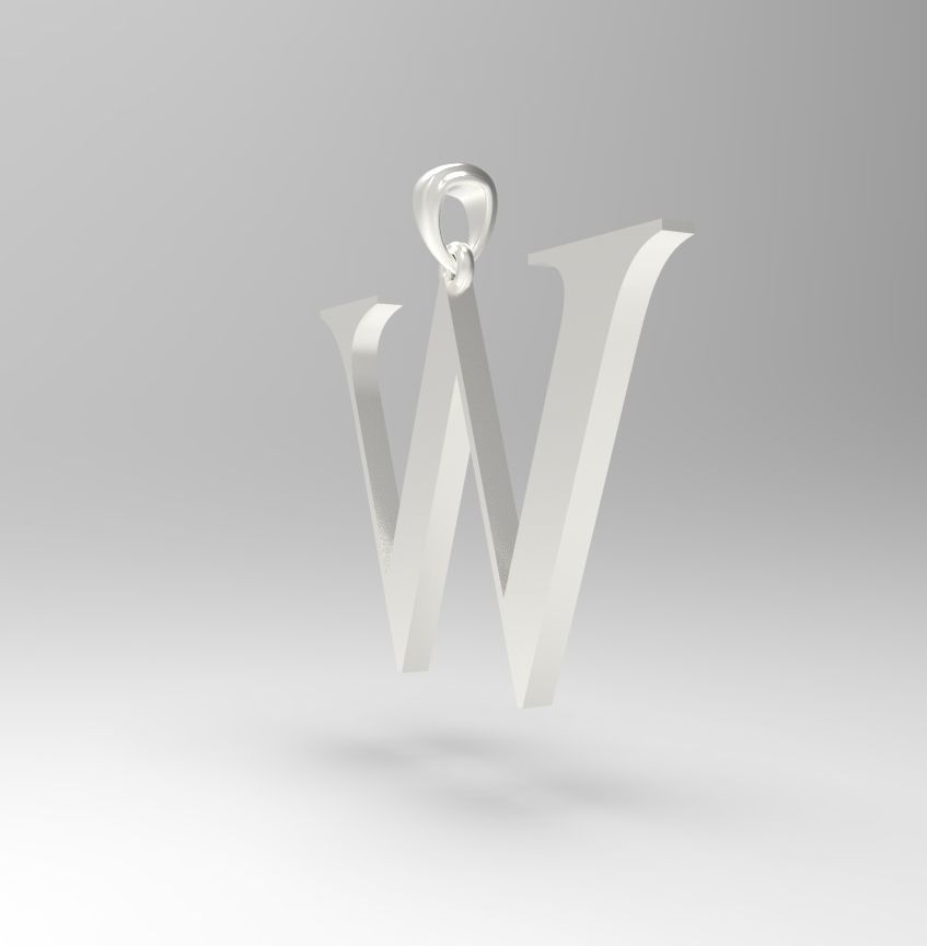 Alphabet Latin W 3D print model_15