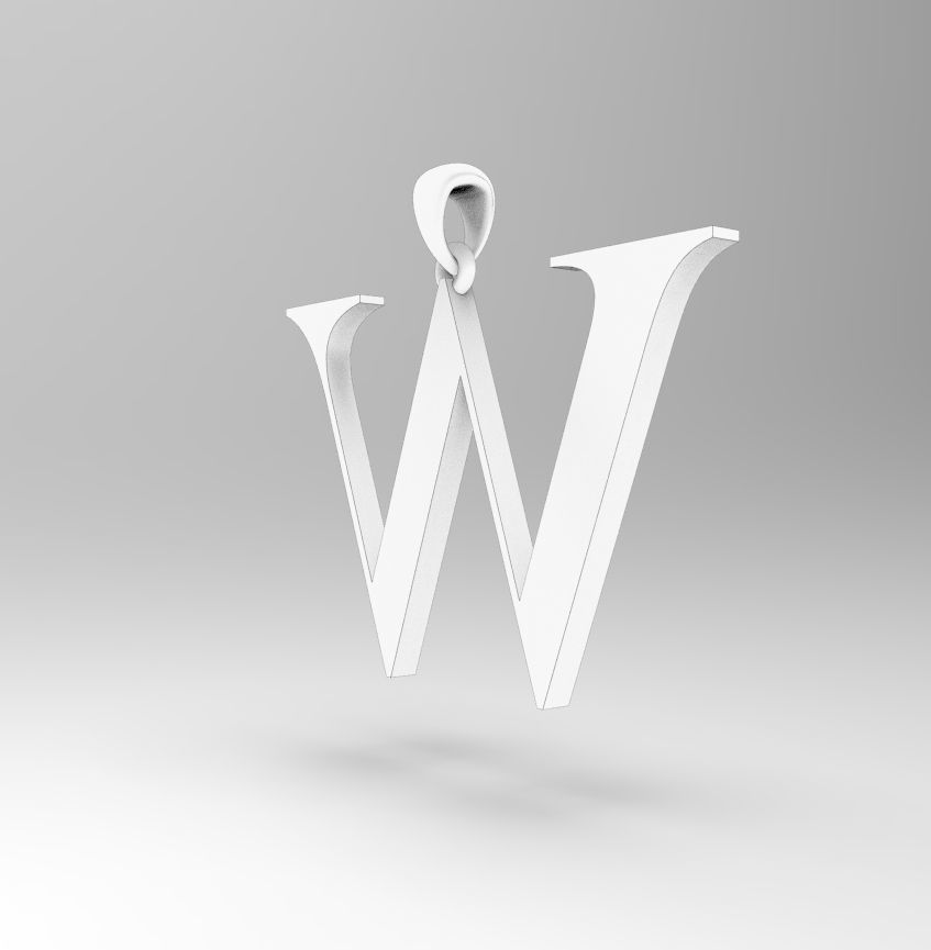 Alphabet Latin W 3D print model_26