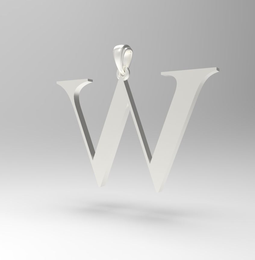 Alphabet Latin W 3D print model_14
