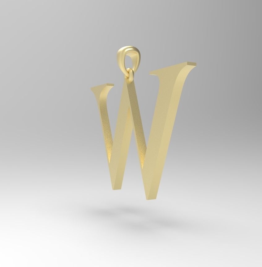 Alphabet Latin W 3D print model_4