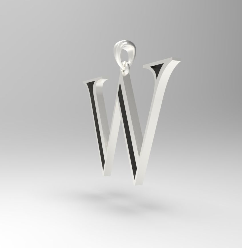 Alphabet Latin W 3D print model_21