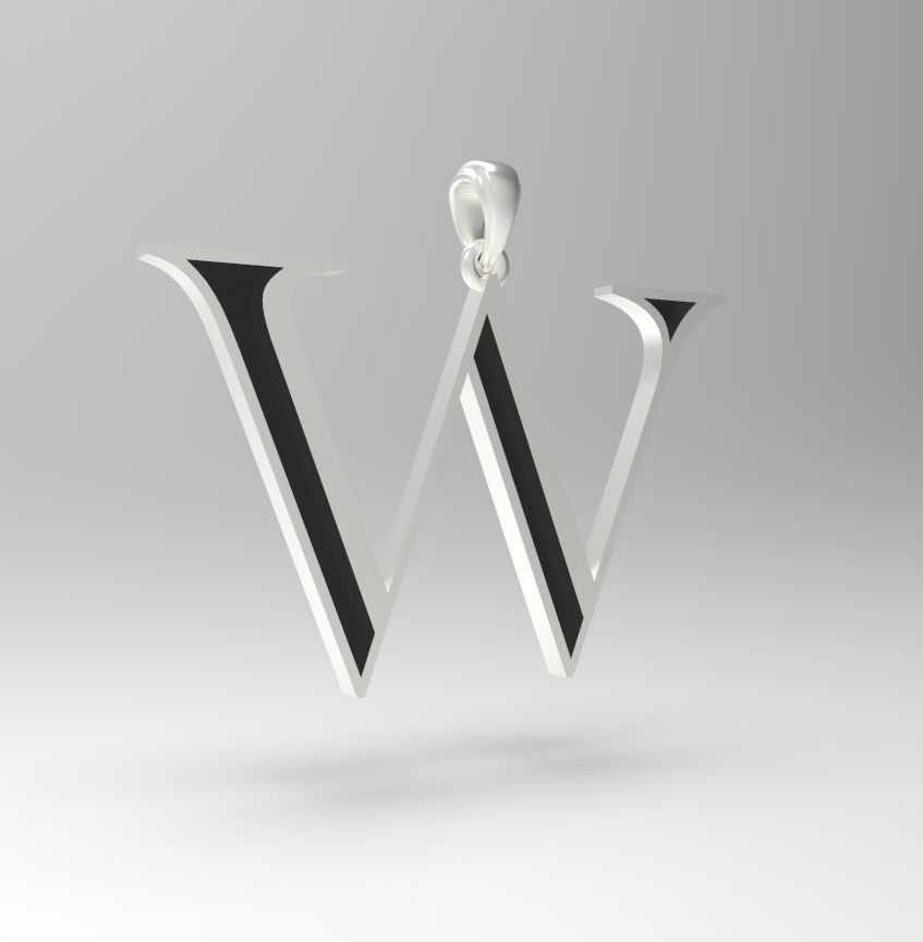 Alphabet Latin W 3D print model_18