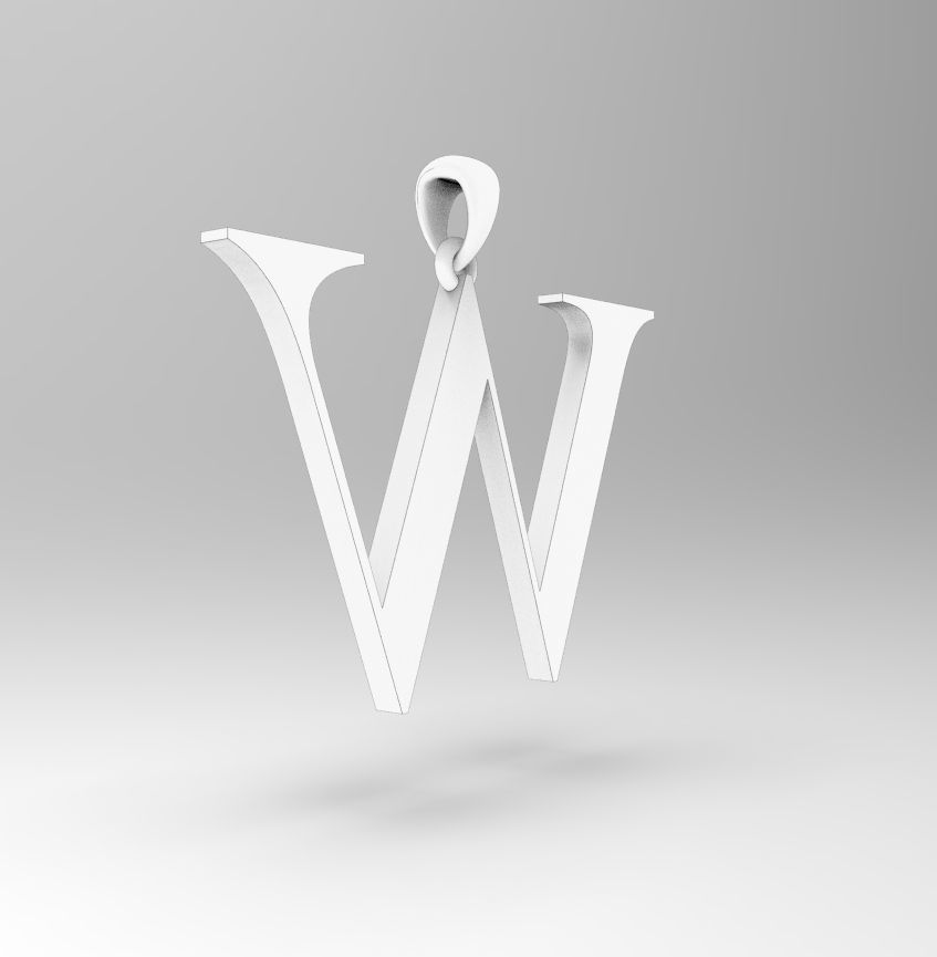 Alphabet Latin W 3D print model_30