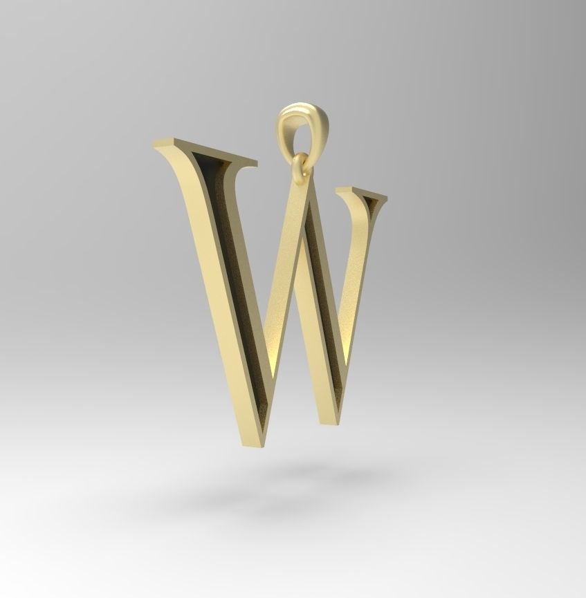 Alphabet Latin W 3D print model_6