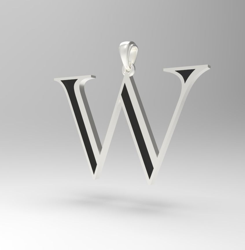 Alphabet Latin W 3D print model_20