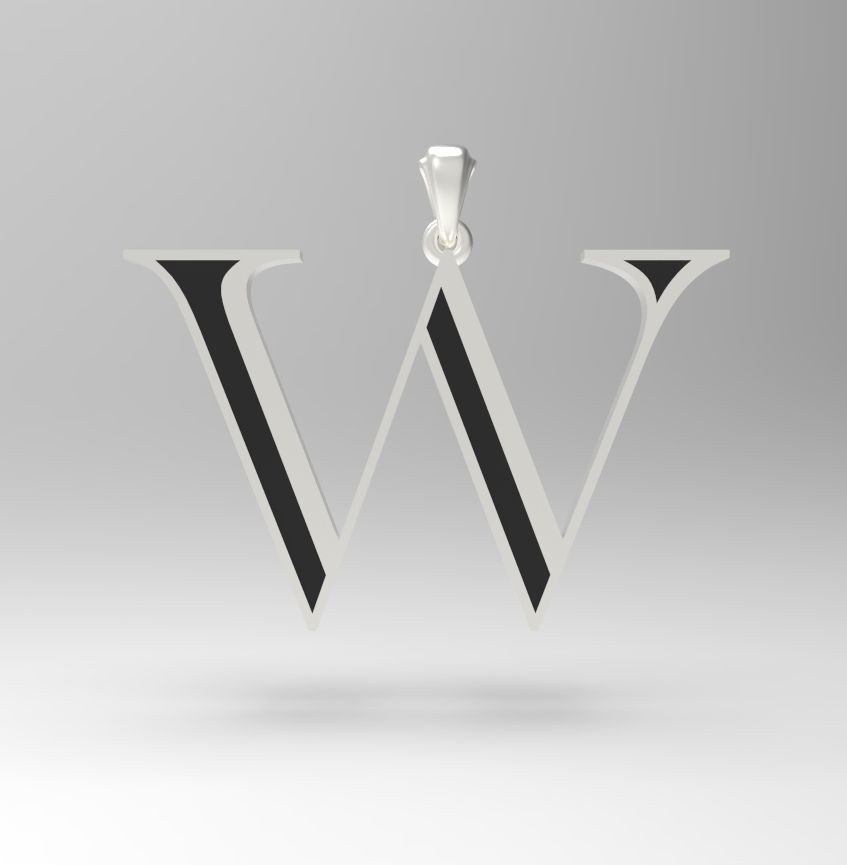 Alphabet Latin W 3D print model_19