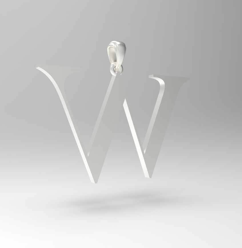 Alphabet Latin W 3D print model_24