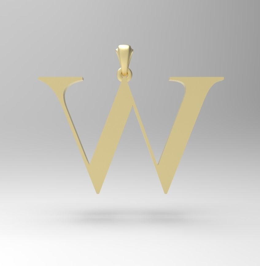 Alphabet Latin W 3D print model_2