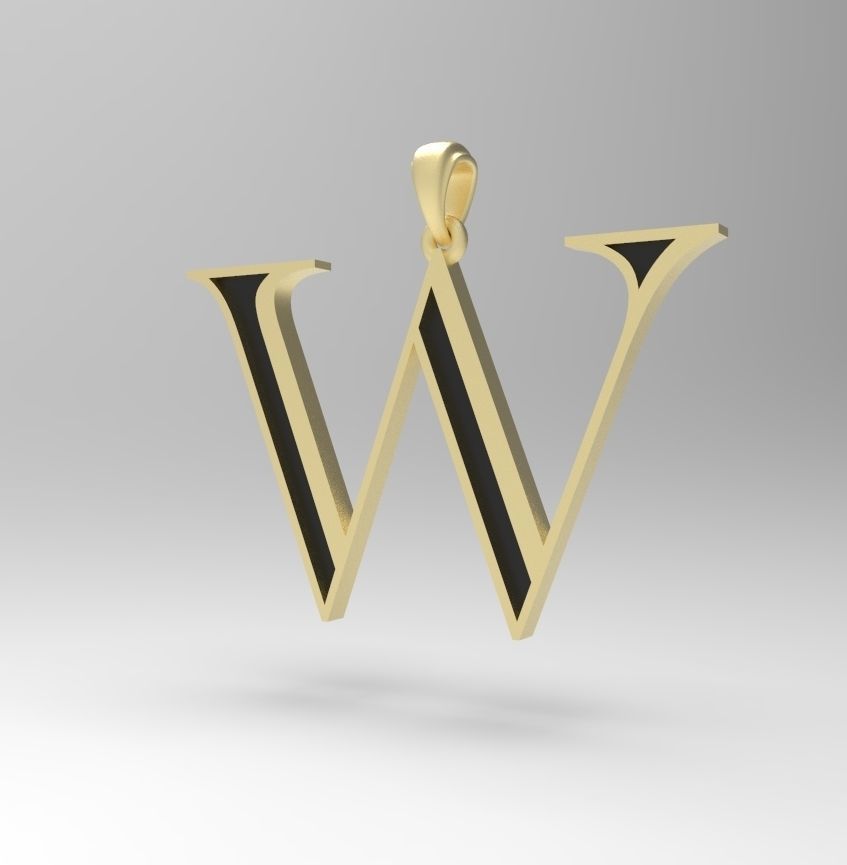 Alphabet Latin W 3D print model_8