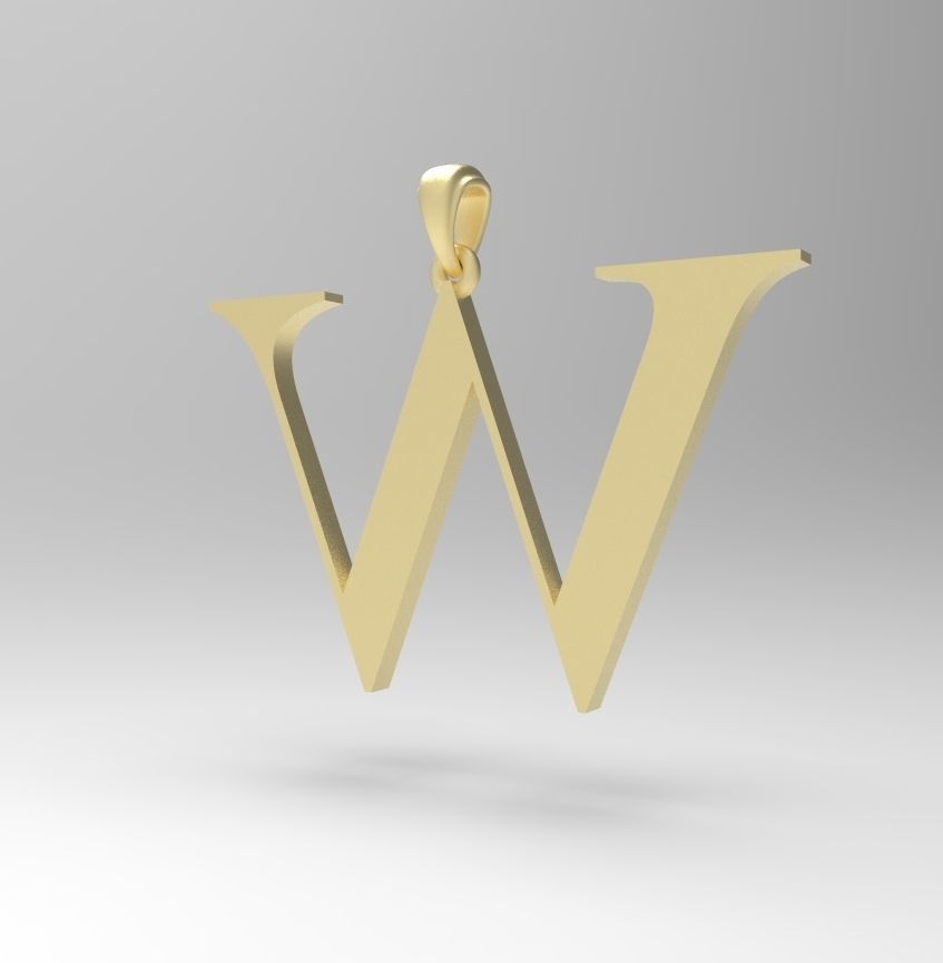 Alphabet Latin W 3D print model_3