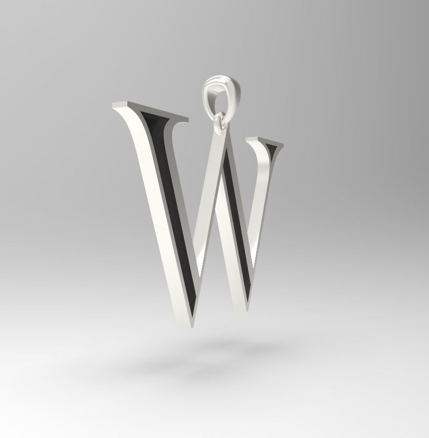 Alphabet Latin W 3D print model_17