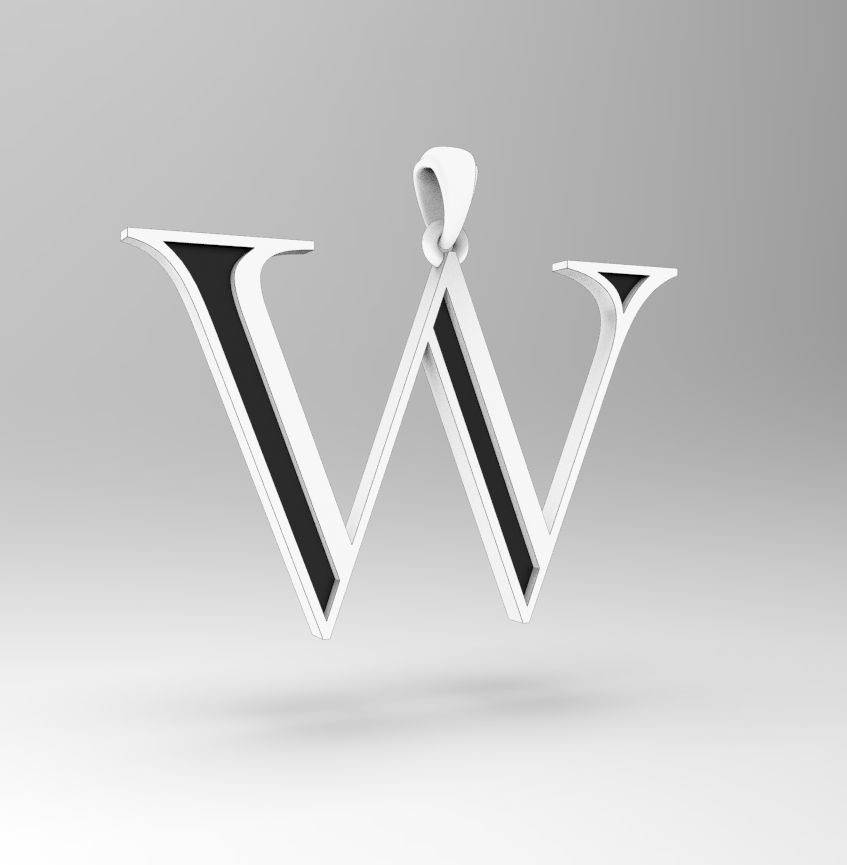 Alphabet Latin W 3D print model_1