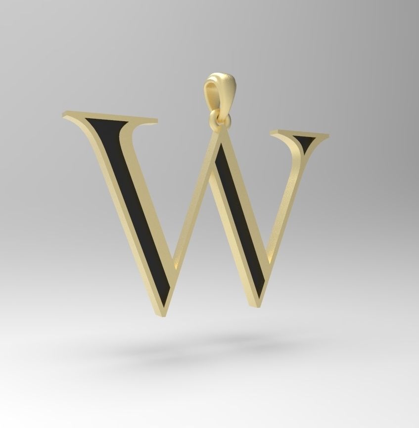 Alphabet Latin W 3D print model_7