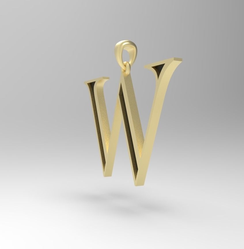 Alphabet Latin W 3D print model_9