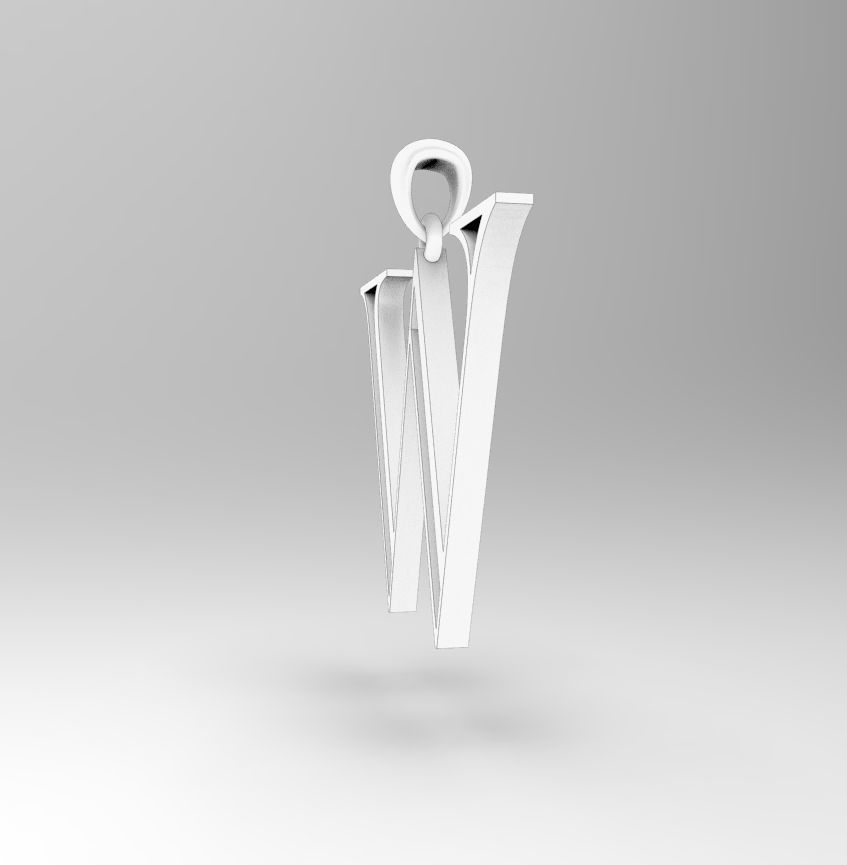 Alphabet Latin W 3D print model_29
