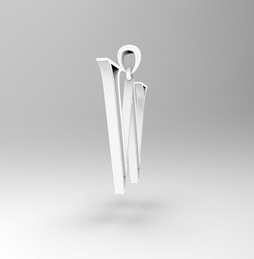 Alphabet Latin W 3D print model_27