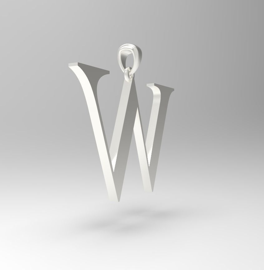 Alphabet Latin W 3D print model_23