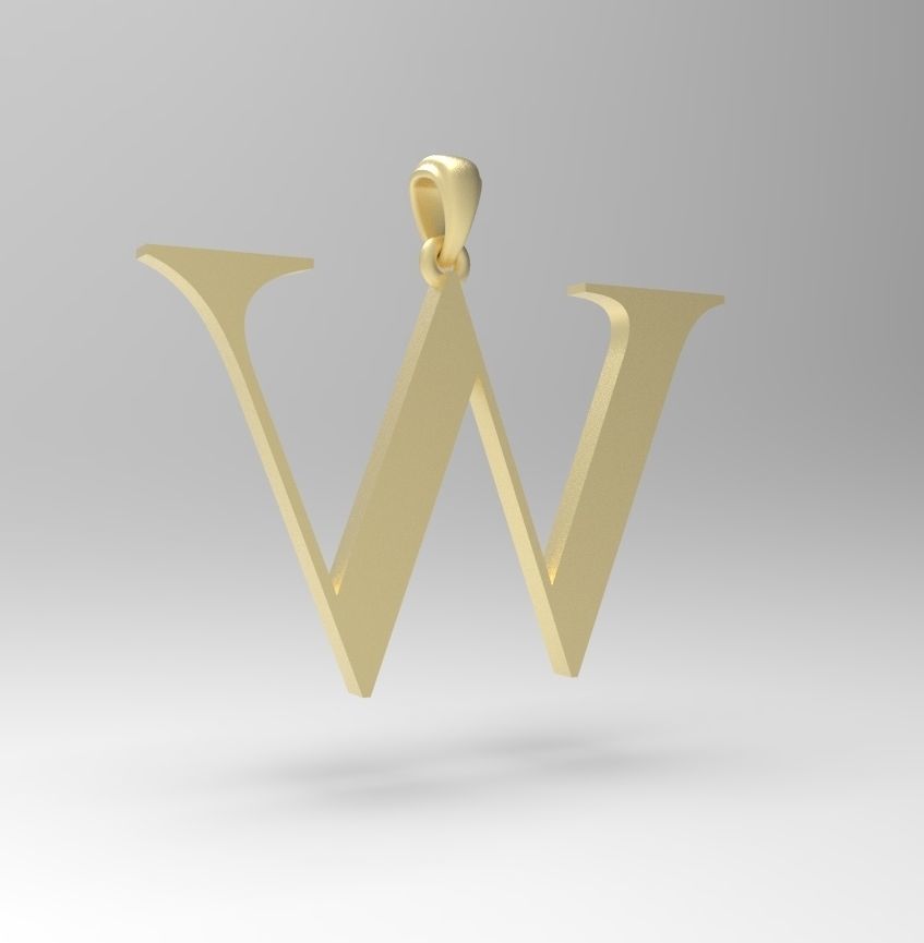 Alphabet Latin W 3D print model_12