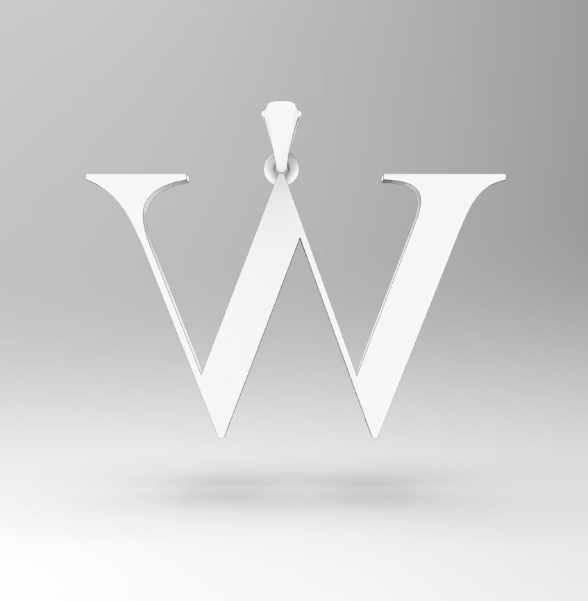 Alphabet Latin W 3D print model_25