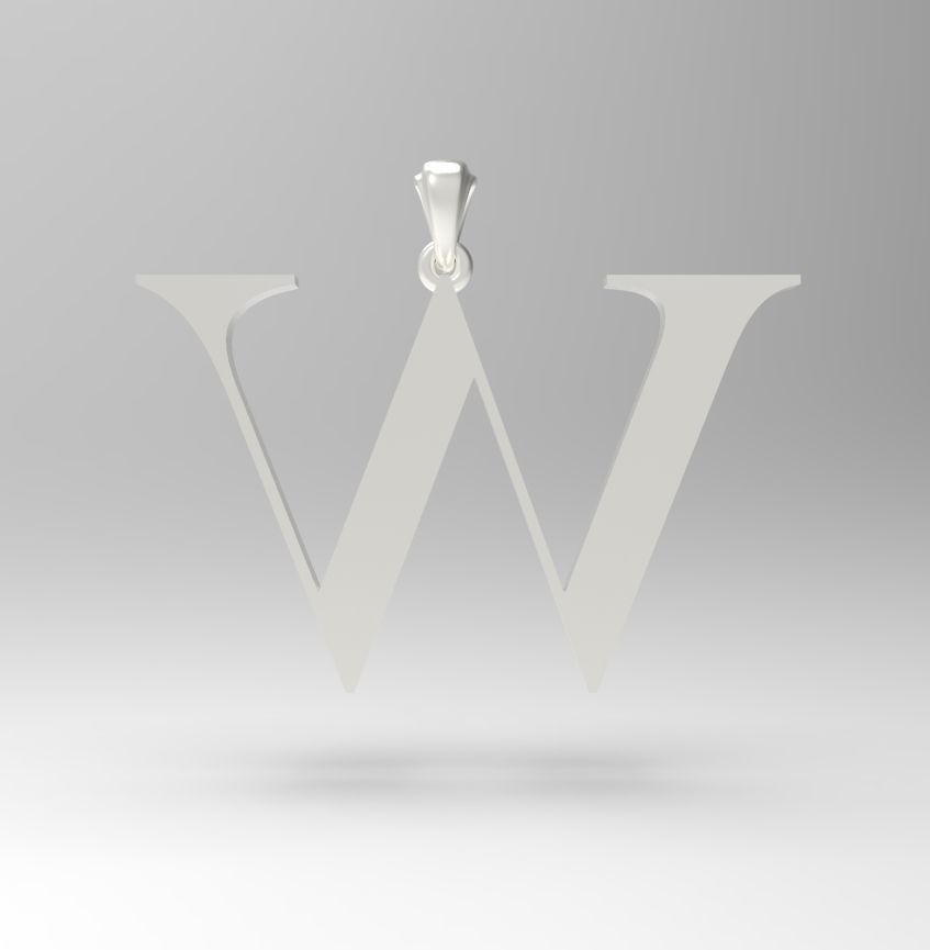 Alphabet Latin W 3D print model_13