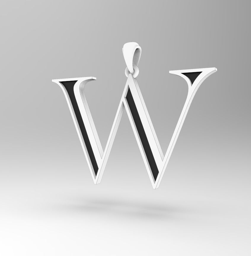 Alphabet Latin W 3D print model_28