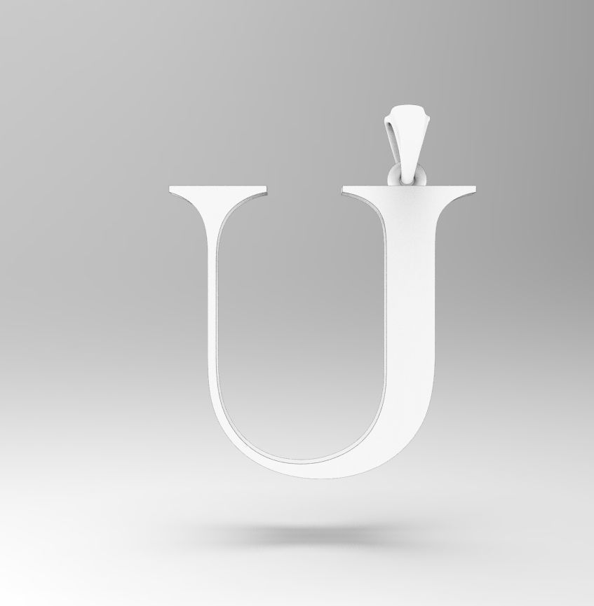 Alphabet Latin U 3D print model_24