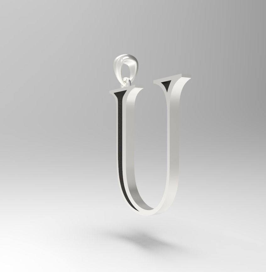 Alphabet Latin U 3D print model_20