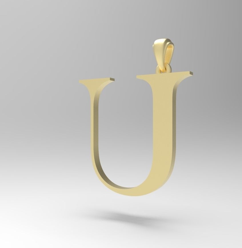 Alphabet Latin U 3D print model_2