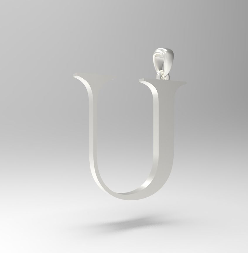 Alphabet Latin U 3D print model_23